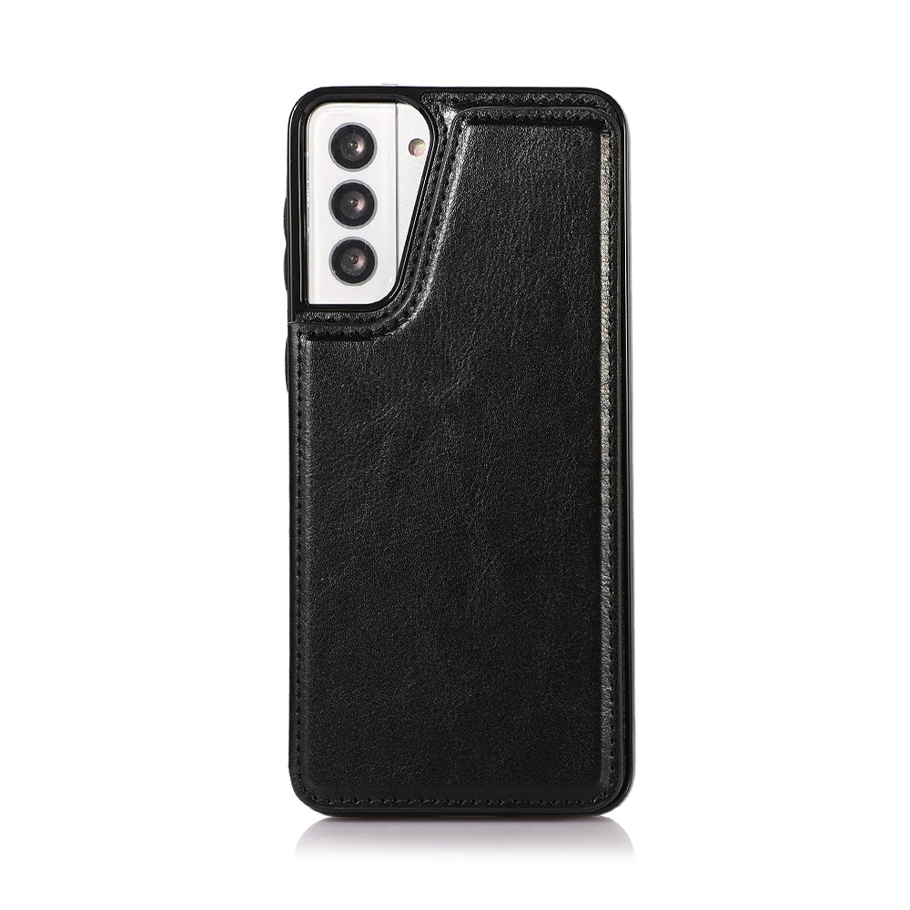 Back Flip Leather Wallet Cover Case for Samsung Galaxy S21 Plus - Black