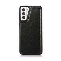 Thumbnail for Back Flip Leather Wallet Cover Case for Samsung Galaxy S21 Plus - Black