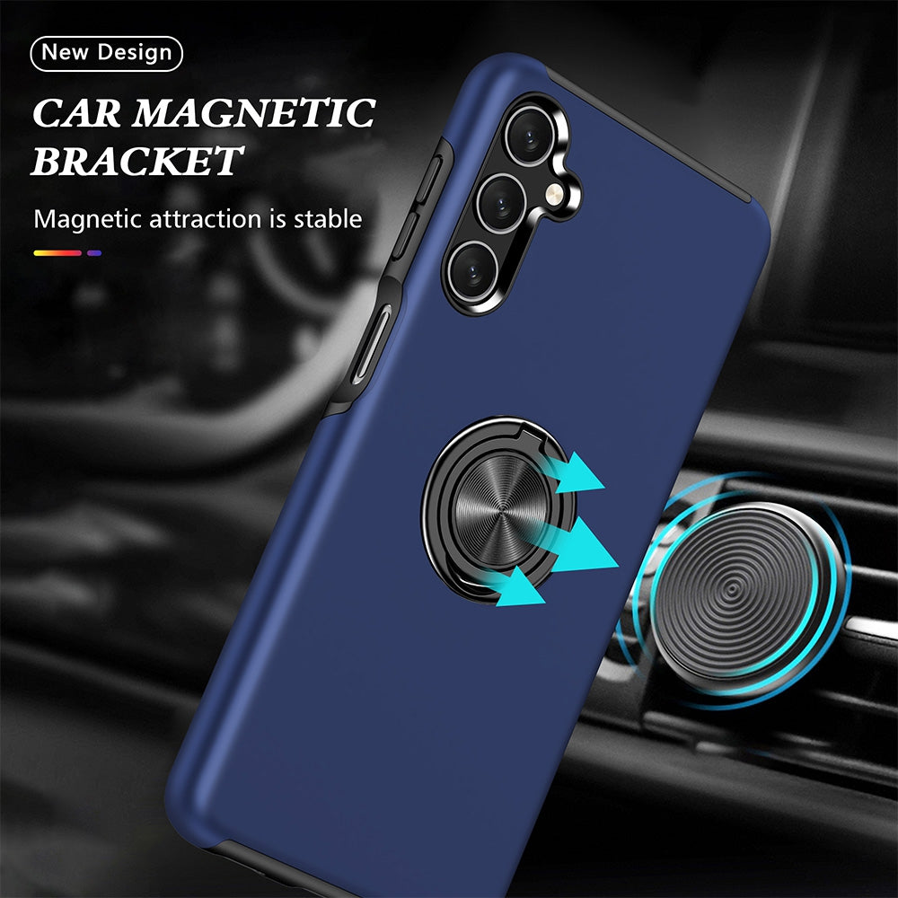 Magnetic Ring Holder Shockproof Cover Case for Samsung Galaxy A15 5G A156B - Navy