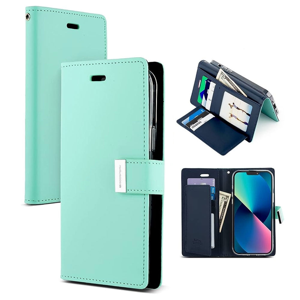 iphone-14-plus-leather-wallet-flip-case-cover-black-166095 Black
