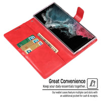 Thumbnail for Samsung Galaxy S23 Ultra Leather Wallet Flip Case Cover - Black