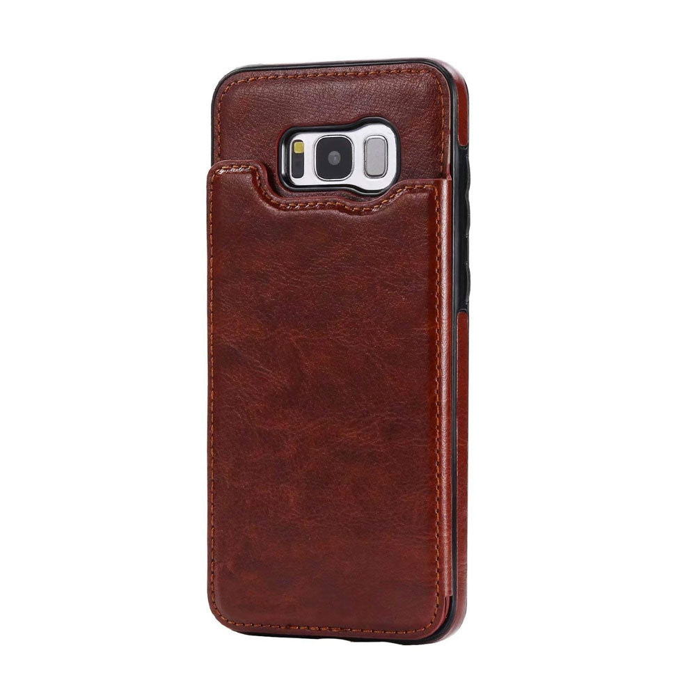 Back Flip Leather Wallet Case Cover for Samsung Galaxy S8 - Black