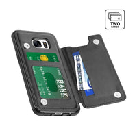 Thumbnail for Samsung Galaxy S7 Leather Wallet Flip Case Cover - Black