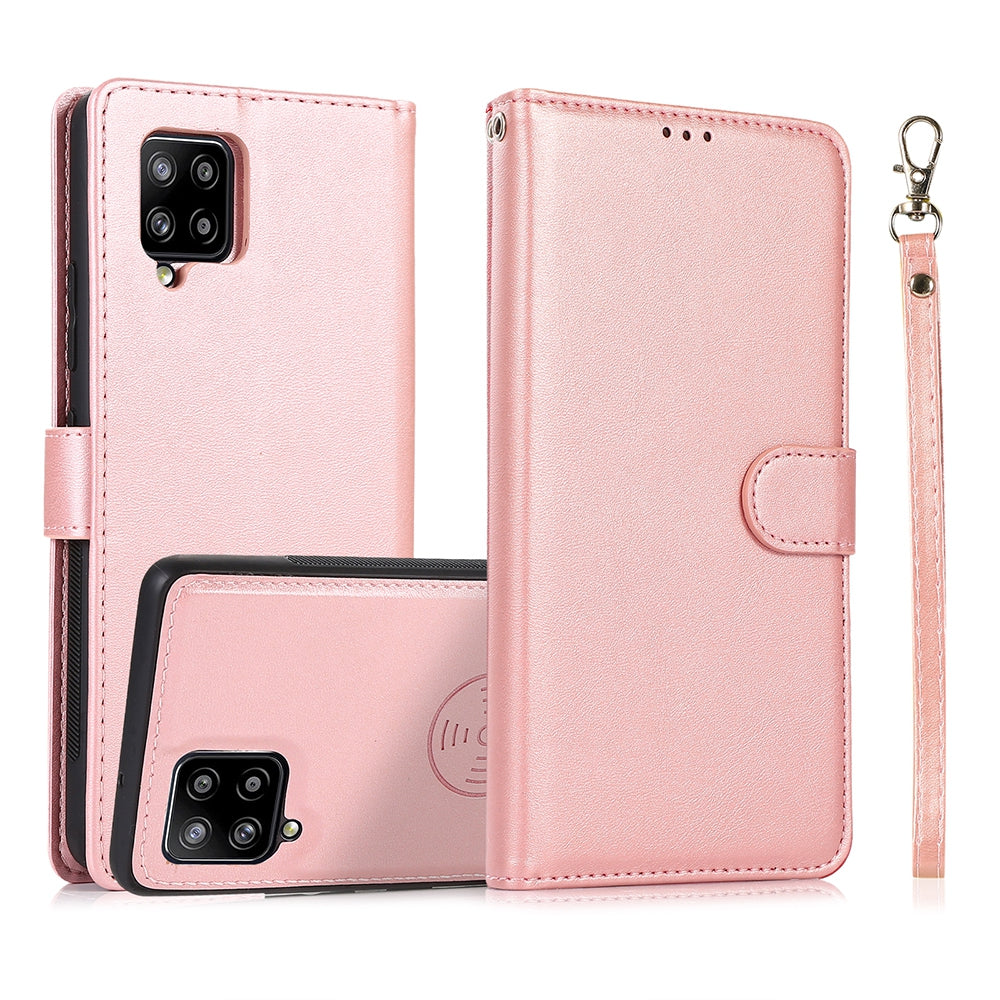 Samsung Galaxy A12 Leather Wallet Flip MagSafe Case Cover - Black