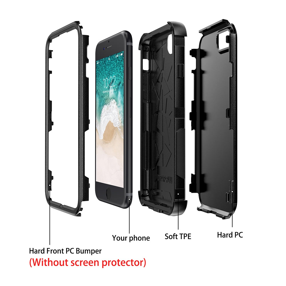 iPhone 7 Heavy-Duty Armor Case Cover - Black