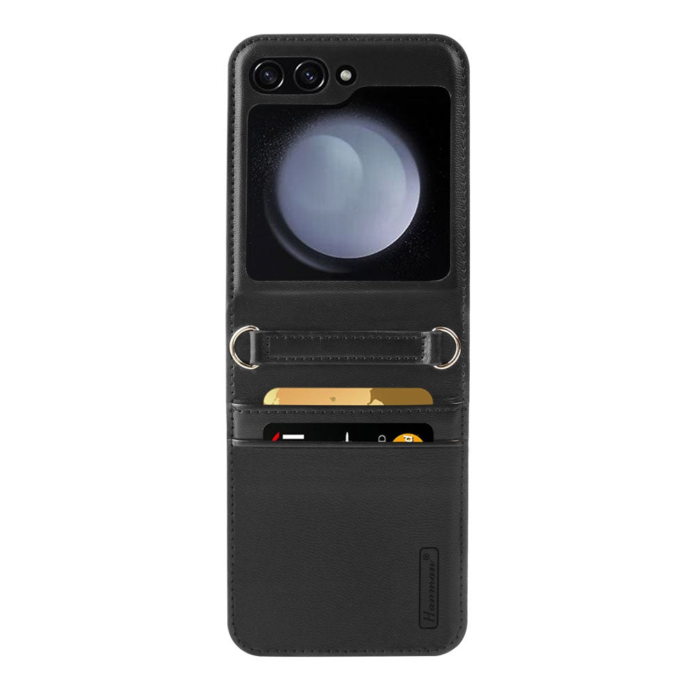 samsung-galaxy-z-flip7-leather-wallet-flip-case-cover-black-172578 Black