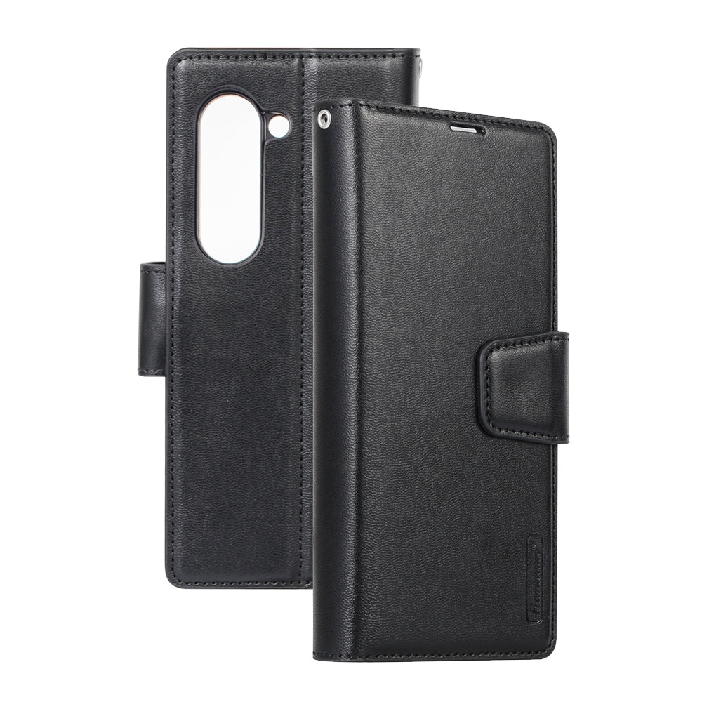 Samsung Galaxy Z Fold5 Leather Wallet Flip Case Cover - Black