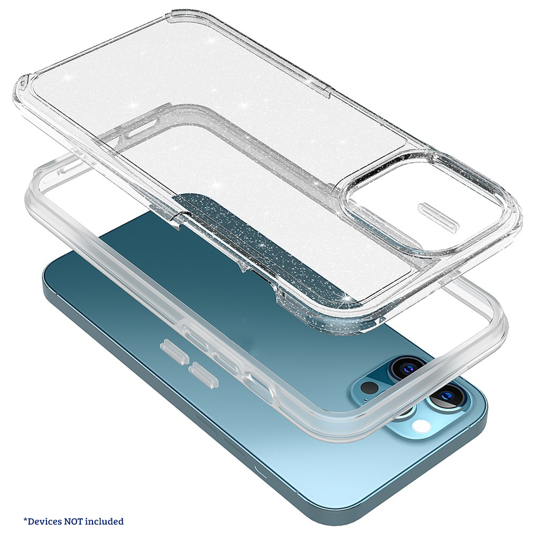 iPhone 13 Pro Max Compatible Case Cover With Clear Acrylic Shockproof Protection - Shiny Clear