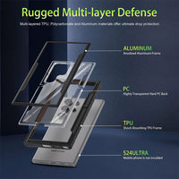Thumbnail for Samsung Galaxy S24 Ultra Heavy-Duty Armor MagSafe Case Cover - Black