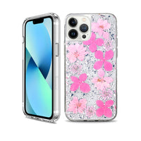 Thumbnail for Dried Flower Bling Gold Foil Clear Case Cover for iPhone 13 - Gold