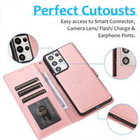 Thumbnail for Samsung Galaxy S21 Ultra Leather Wallet Flip MagSafe Case Cover - Black