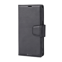 Thumbnail for iPhone 16 Magnetic Flip Wallet Case Cover with Drop-Resistant PU Leather, Multiple Card Holder Slots & Secure Front Screen Cover - Black