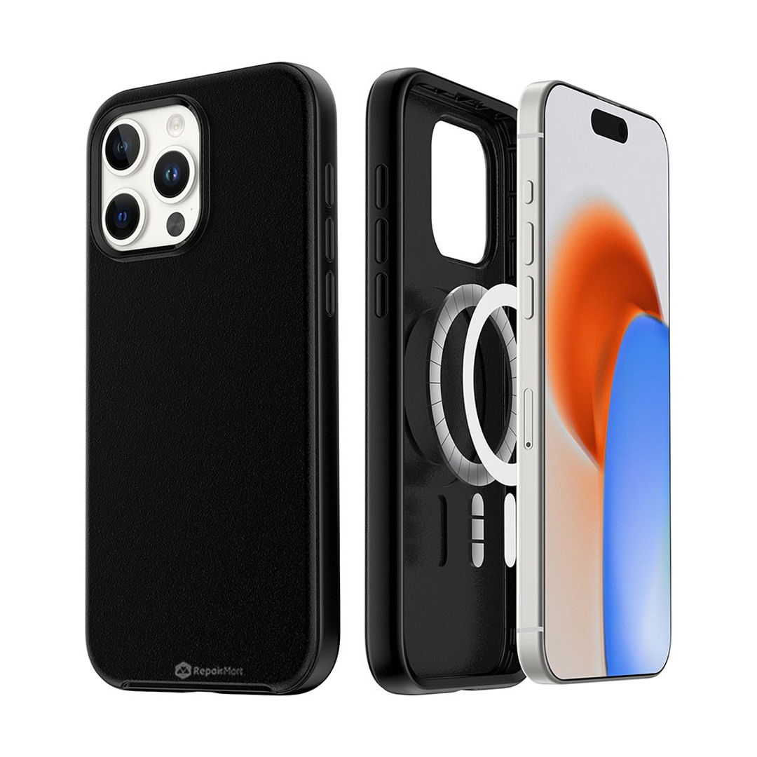 iPhone 16 Pro Drop Protection Case Cover: Shockproof, Strong Build, MagSafe Compatible With Screen & Camera Protection - Black