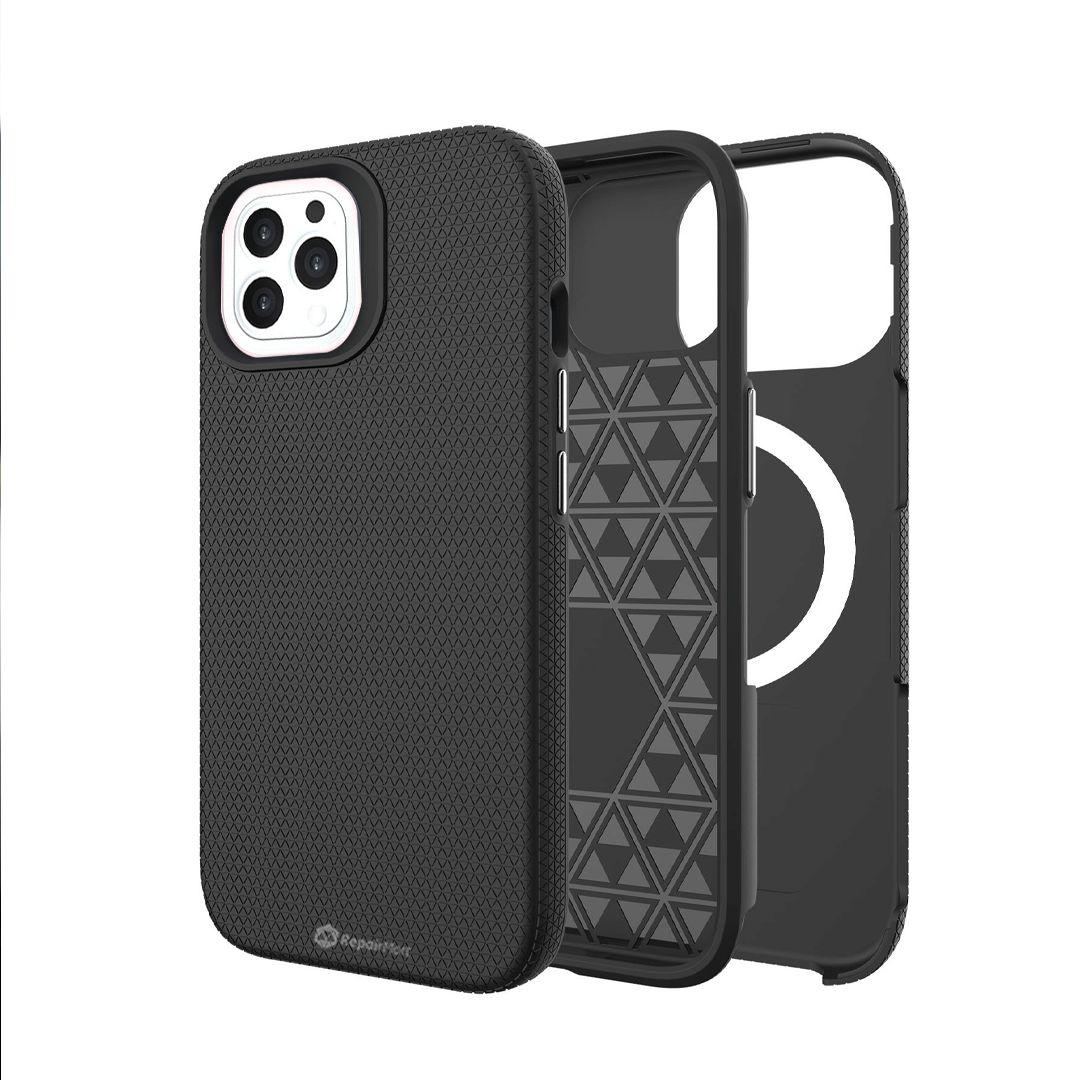iPhone 16 Pro Rugged Shockproof Case Cover: MagSafe Compatible, High-Quality, Fingerprint-Resistant, Hard Protection - Black