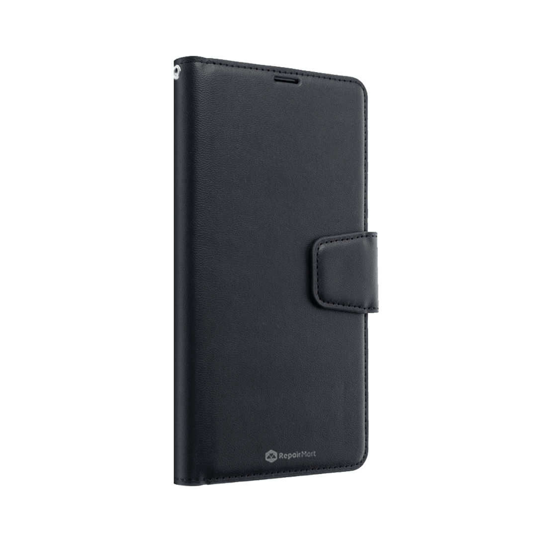 iPhone 14 Compatible Case Cover With PU Flip Leather Wallet - Black