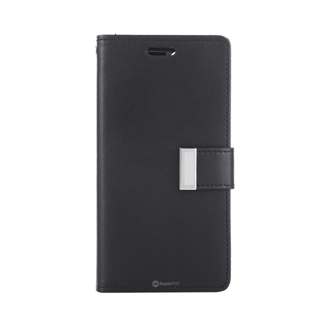 iPhone 15 Plus Compatible Case Cover Rich Diary for Stylish Protection - Black