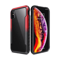 Thumbnail for iPhone XS Max Compatible Case Cover With Shockproof Heavy Duty Armor - Black + Red