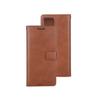 Thumbnail for iPhone 16 Plus High-Quality Flip Wallet Case Cover: Shock-Resistant with Front Cover, Multiple Card Slots, Magnetic Closure and Media Stand Convertible - Brown