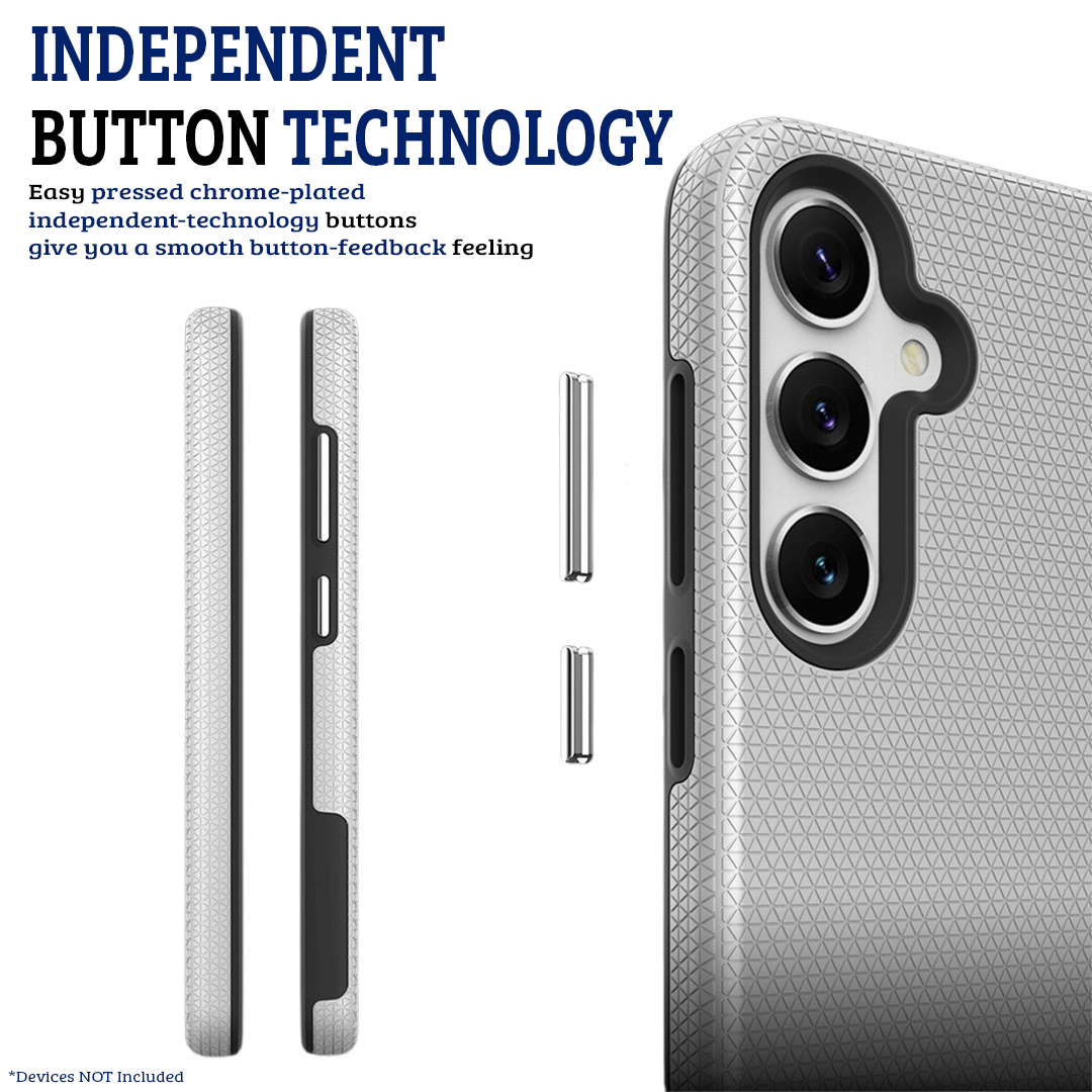 Samsung Galaxy S24 Plus Compatible Case Cover With Shockproof Rugged Design - Silver