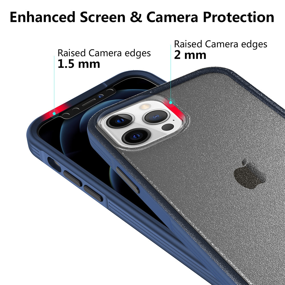3 in 1 shockproof Slim Cell Cover Case for iPhone 12 Pro Max -Black+Black