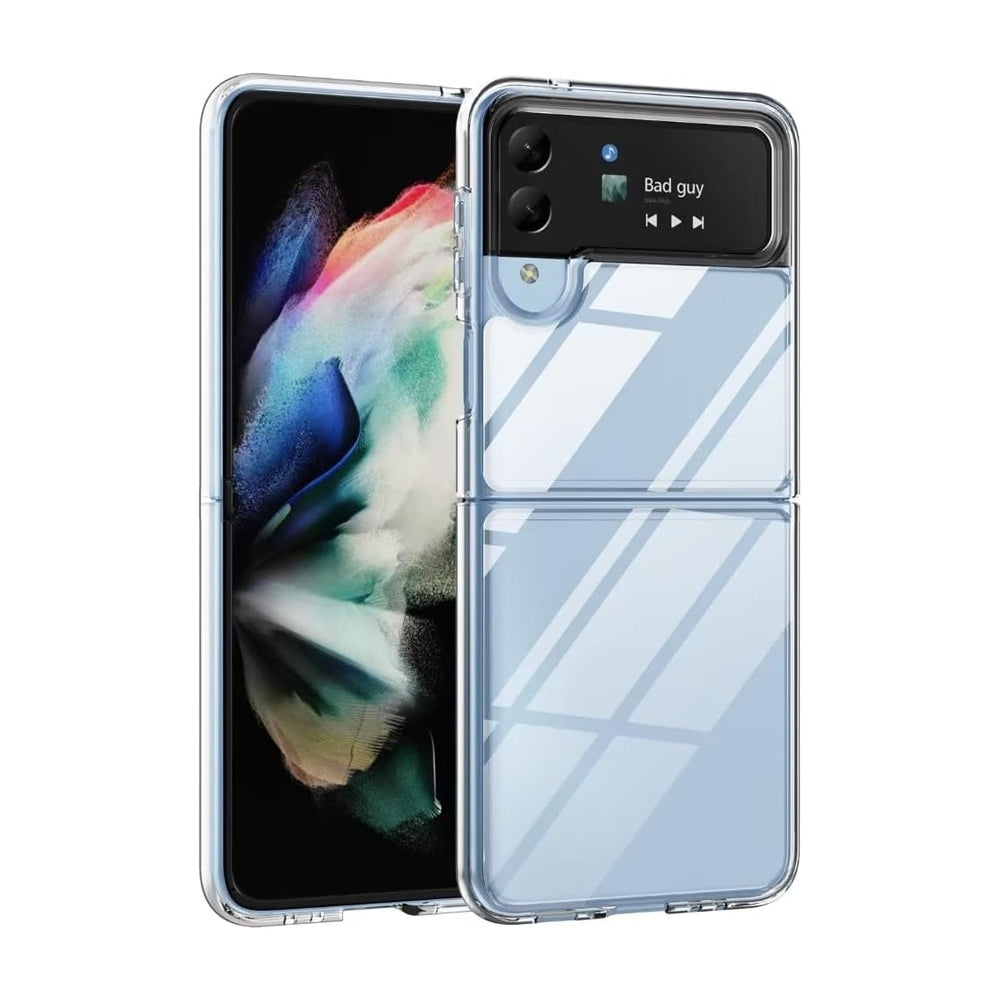 samsung-galaxy-z-flip4-leather-wallet-flip-case-cover-clear-38257 Transparent