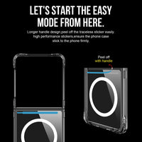 Thumbnail for Crystal Clear Transparent Case Cover With Magnetic Ring for Samsung Galaxy Z Flip7 - Transparent