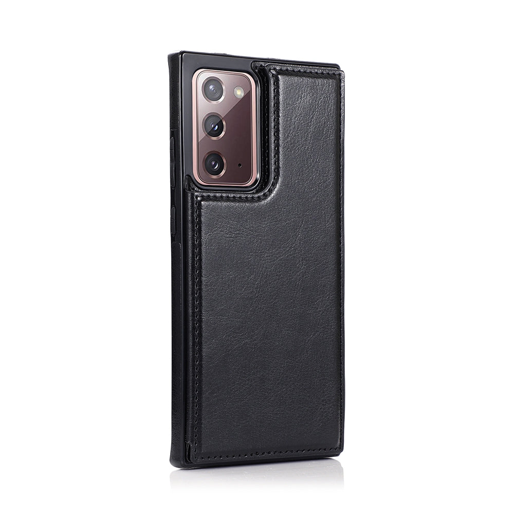 Back Flip Leather Wallet Cover Case for Samsung Galaxy Note 20 - Black
