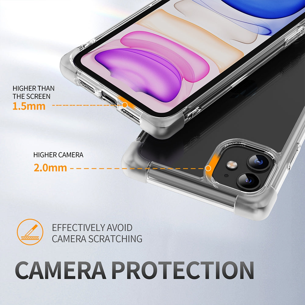 Anti-Shock Space Protective Clear Case Cover for iPhone X / XS-Clear - Black
