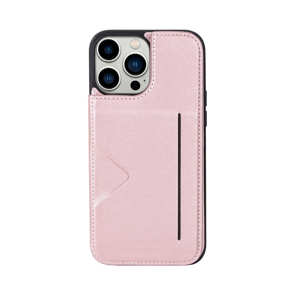 Hanman Back Flip Leather Wallet Shockproof Cover Case for iPhone 15 - Black