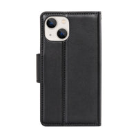 Thumbnail for Hanman PU Flip Leather Wallet Cover Case for iPhone 15 Plus - Black