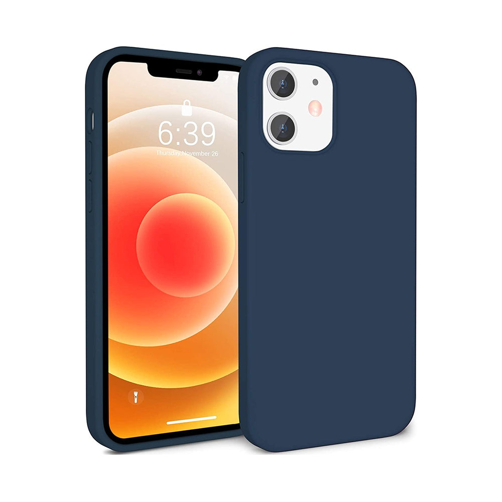 Liquid Silicone Case Cover for iPhone 12 / 12 Pro - Black