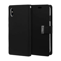 Thumbnail for iPhone XS Max Leather Wallet Flip Case Cover - Black