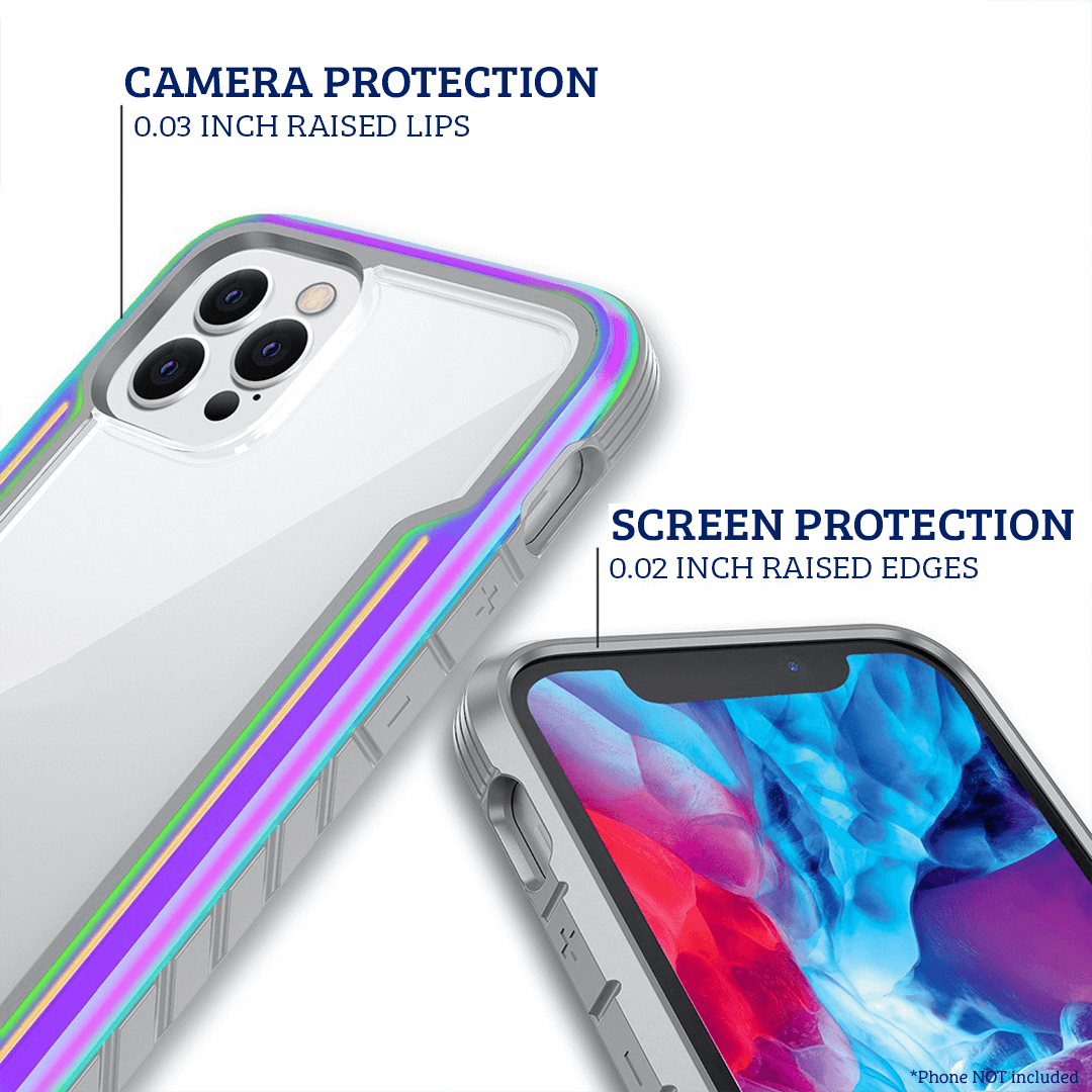 iPhone 11 Pro Max Compatible Case Cover With Premium Shield Shockproof Heavy Duty Armor -Iridescent