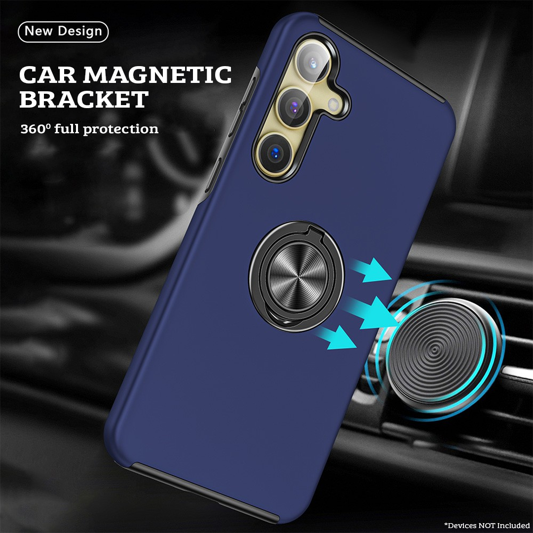 Samsung Galaxy S21 Plus Compatible Case Cover With Shockproof And Magnetic Ring Holder - Navy