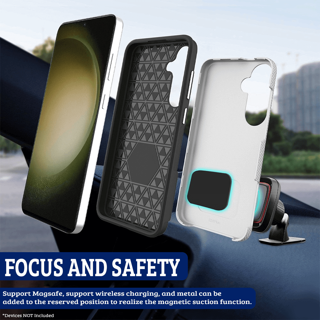 Samsung Galaxy S24 Plus Compatible Case Cover With Shockproof Rugged Design - Silver