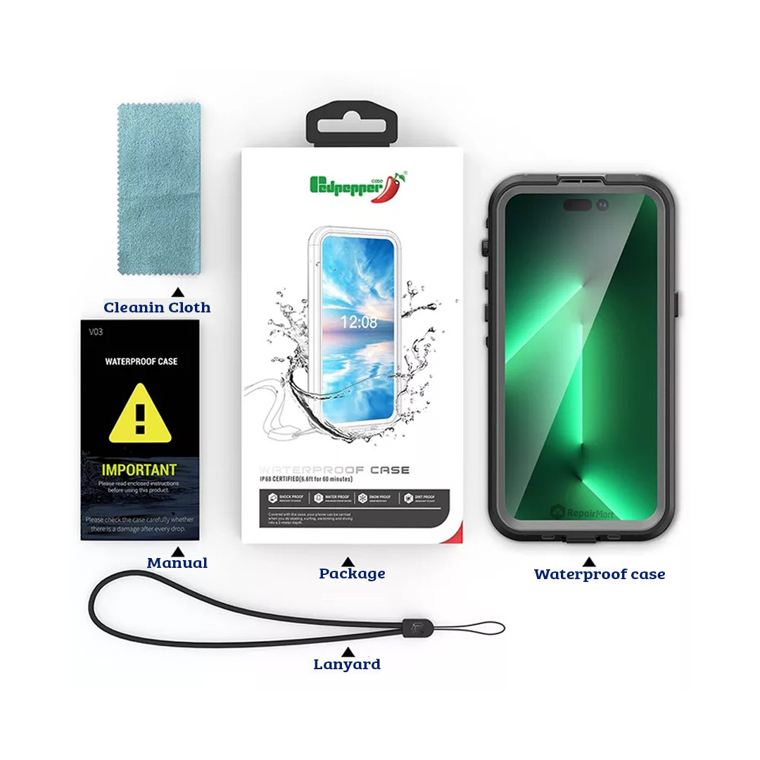 iPhone 15 Case Cover Compatible: Waterproof & Dustproof Protective with Wireless Charging Ring