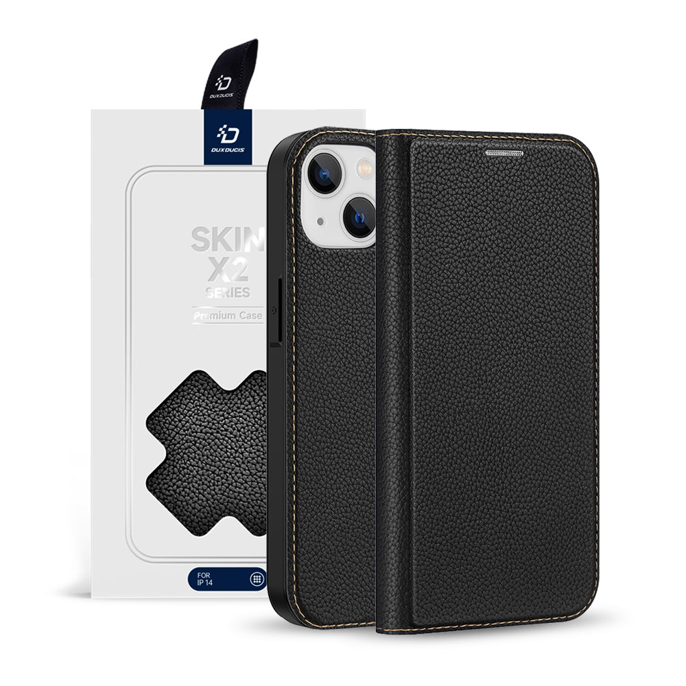 SKIN-X Series Magnetic Flip Case Cover for iPhone 14 - Black