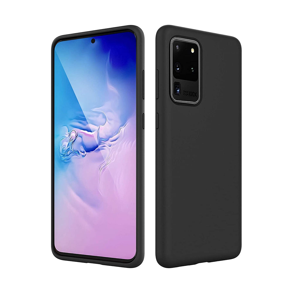 Liquid Silicone Case Cover for Samsung Galaxy S20 Ultra - Black