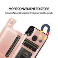 Thumbnail for Back Flip Leather Wallet Cover Case for Samsung Galaxy A20 / A30 / M10s - Black