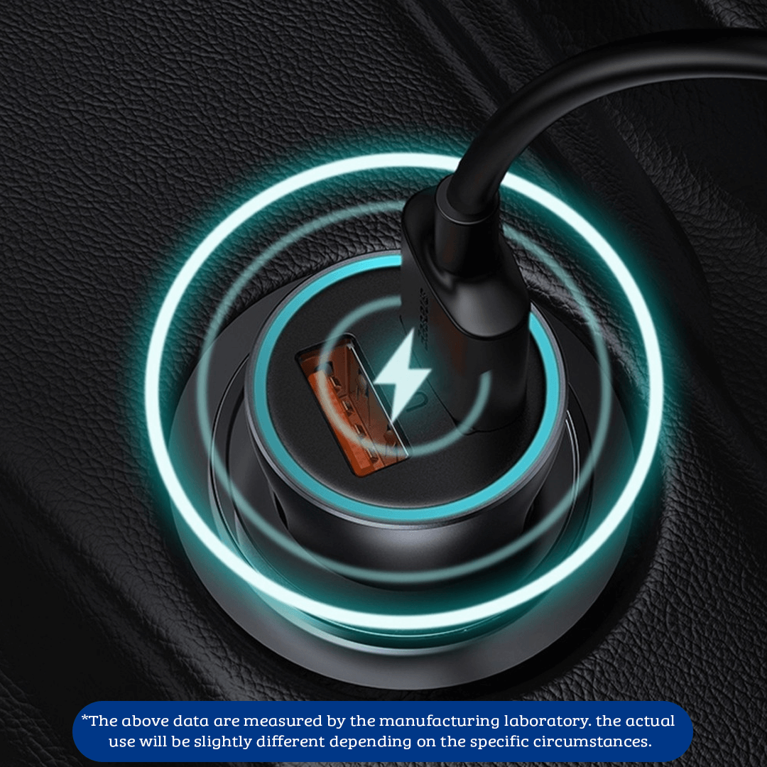 A+A 30W Dual QC3.0 Quick Car Charger - Black Beauty for Effortless, High-Speed Charging on the Move