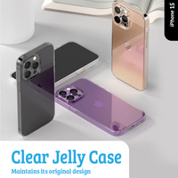 Thumbnail for iPhone 16 Slim Transparent Jelly Case Cover: Lightweight, Non-Slip, Tough Build, MagSafe Compatible