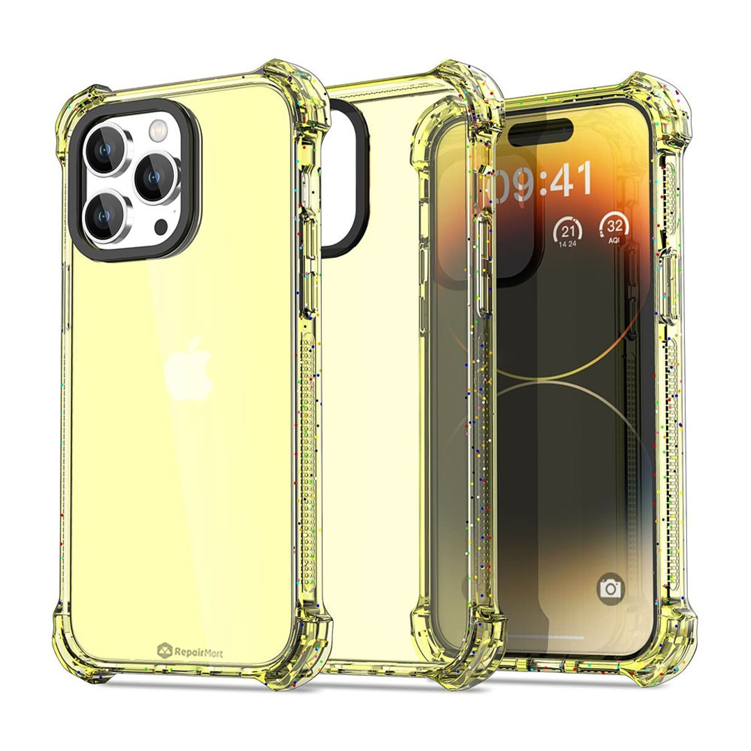 iPhone 15 Shockproof Case Cover - Drop-Resistant, Premium Quality, Comfortable Grip, Long-Lasting, Lightweight - Clear Yellow