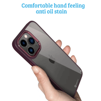 Thumbnail for iPhone 14 Pro Max Compatible Case Cover With Shockproof Metal Camera Lens And Protection - Wine