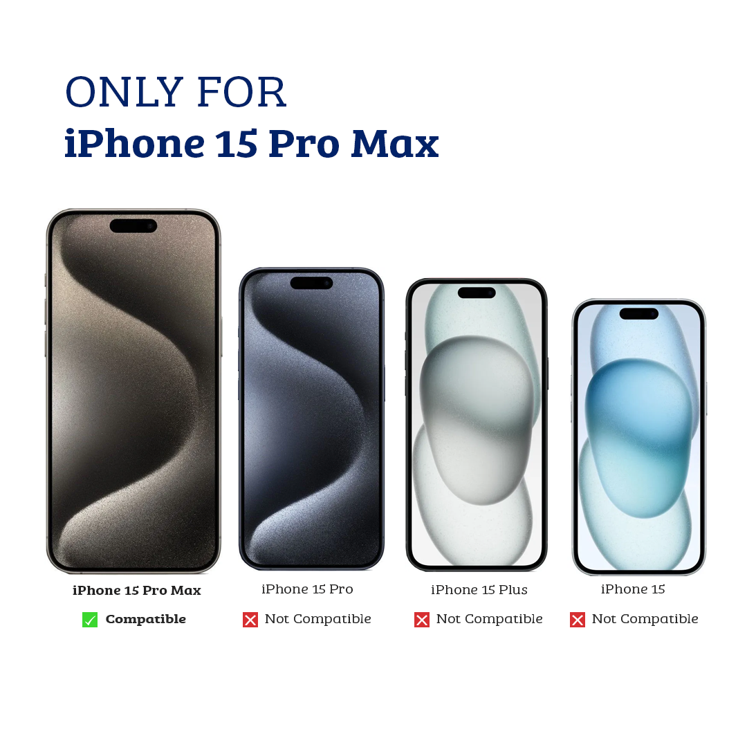 iPhone 15 Pro Max Compatible Case Cover With Shockproof Rugged Design - Navy