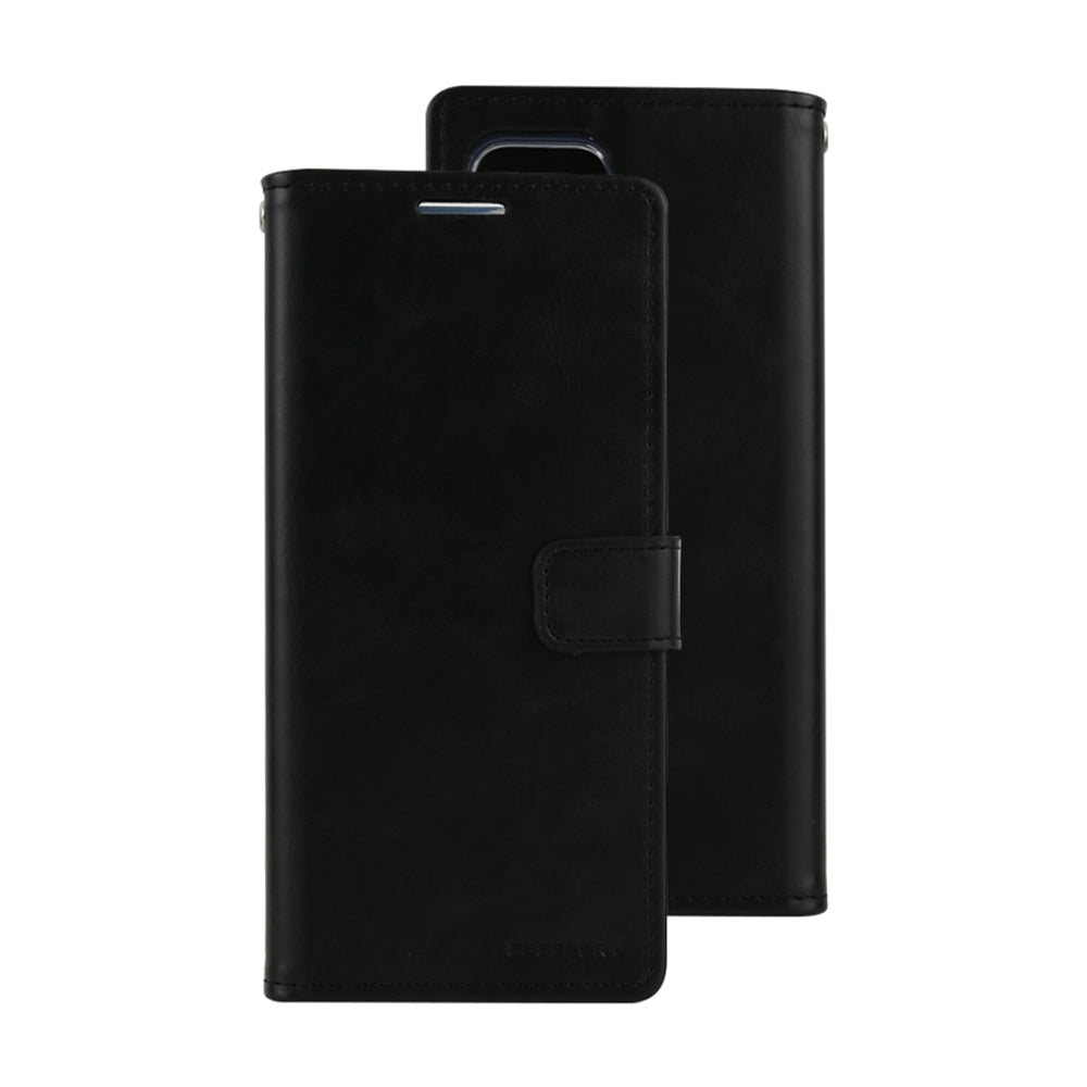Samsung Galaxy A73 Leather Wallet Flip Case Cover - Black