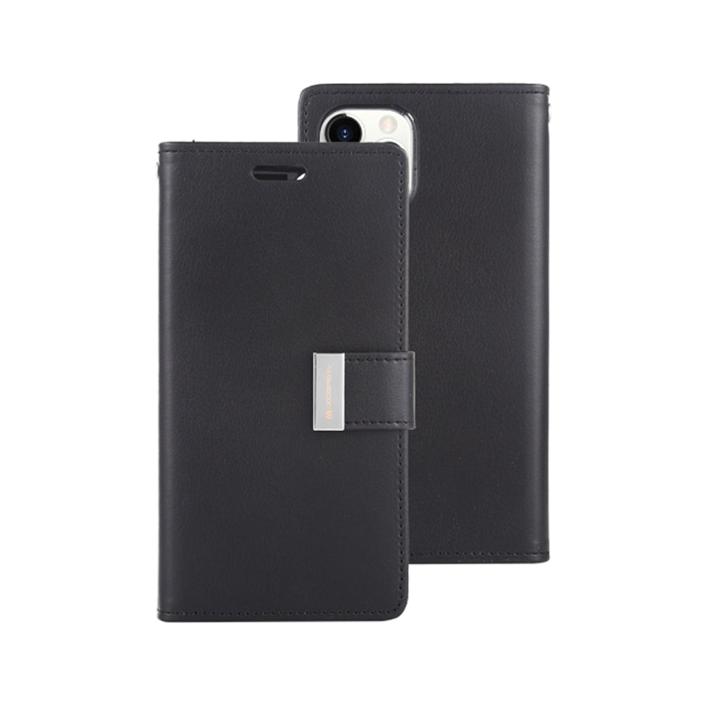iphone-13-leather-wallet-flip-case-cover-black-21379 Black