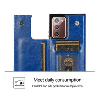 Thumbnail for Back Flip Leather Wallet Cover Case for Samsung Galaxy Note 20 Ultra - Black