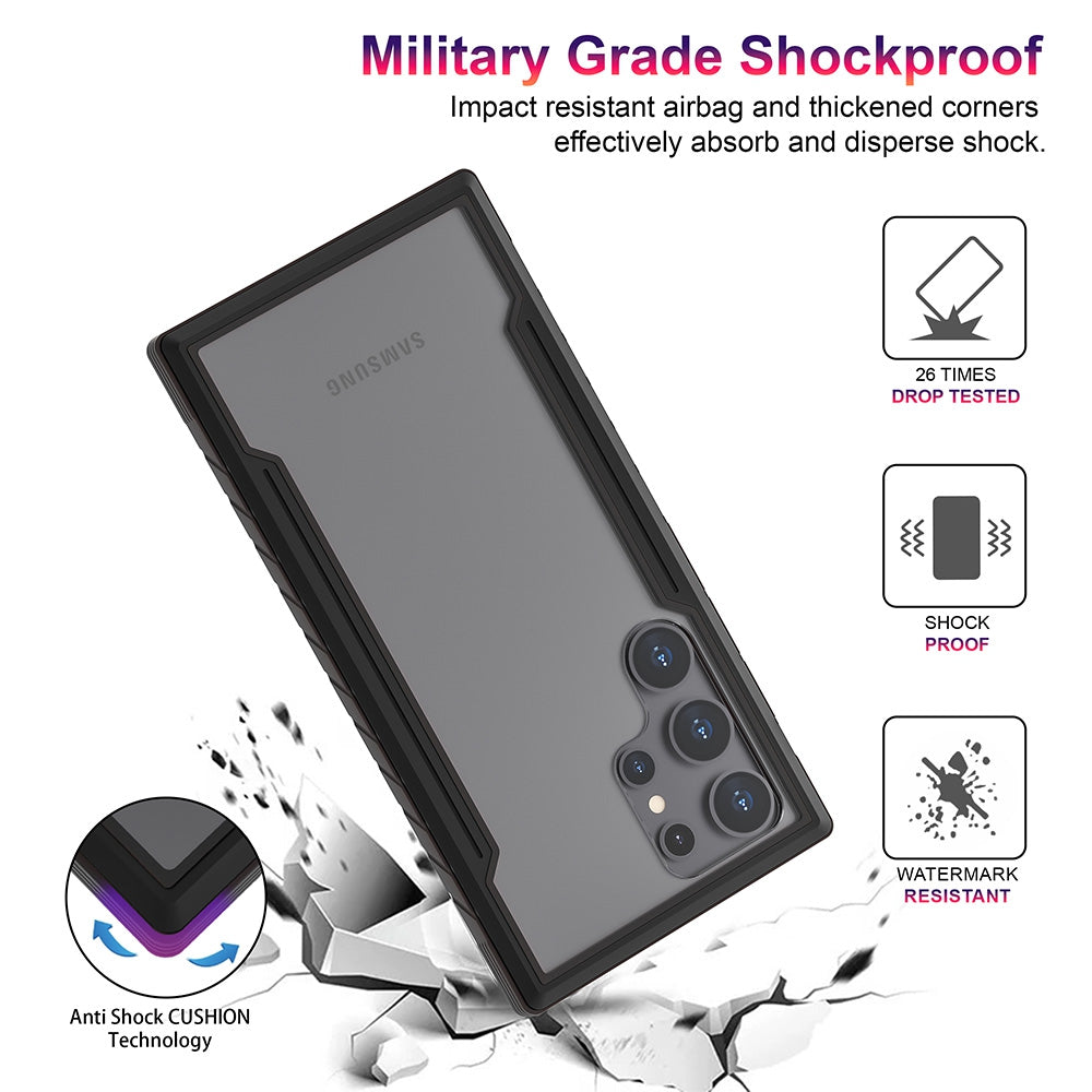 Samsung Galaxy S24 Ultra Heavy-Duty Armor Case Cover - Black