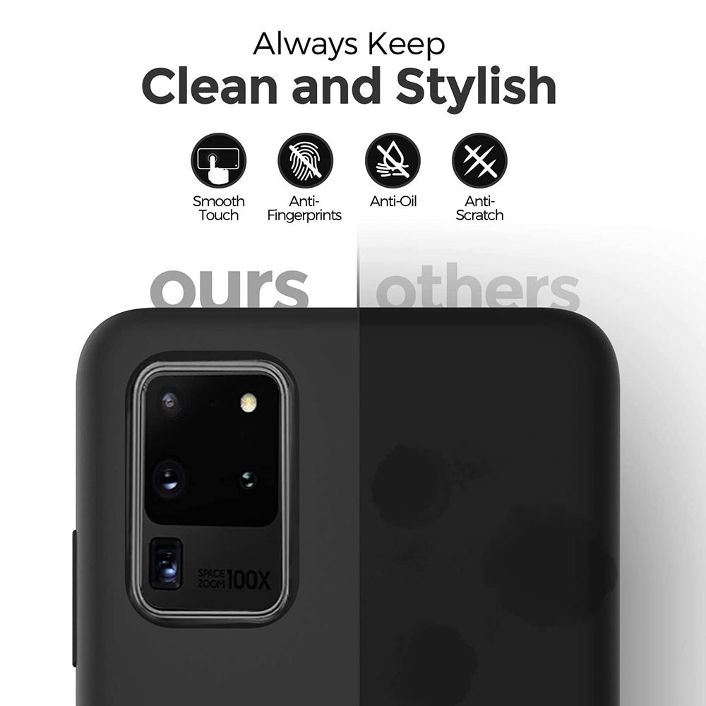 Liquid Silicone Case Cover for Samsung Galaxy S20 - Black
