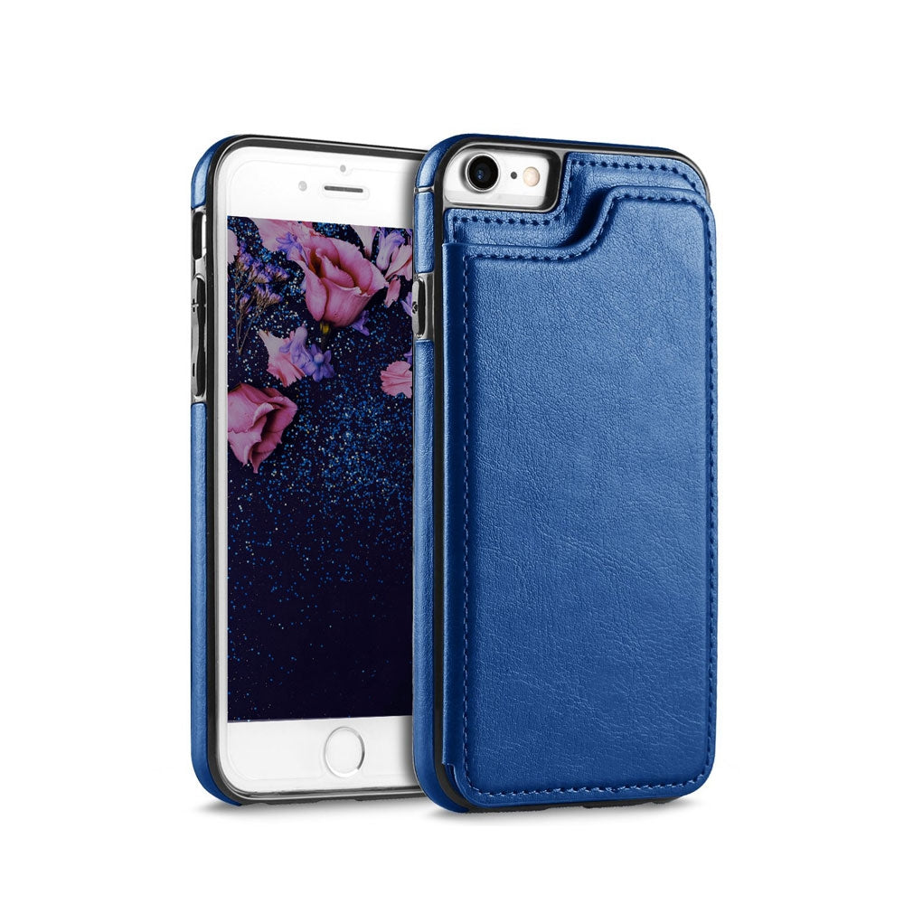 Back Flip Leather Wallet Case Cover for Apple iPhone 6 6S - Black